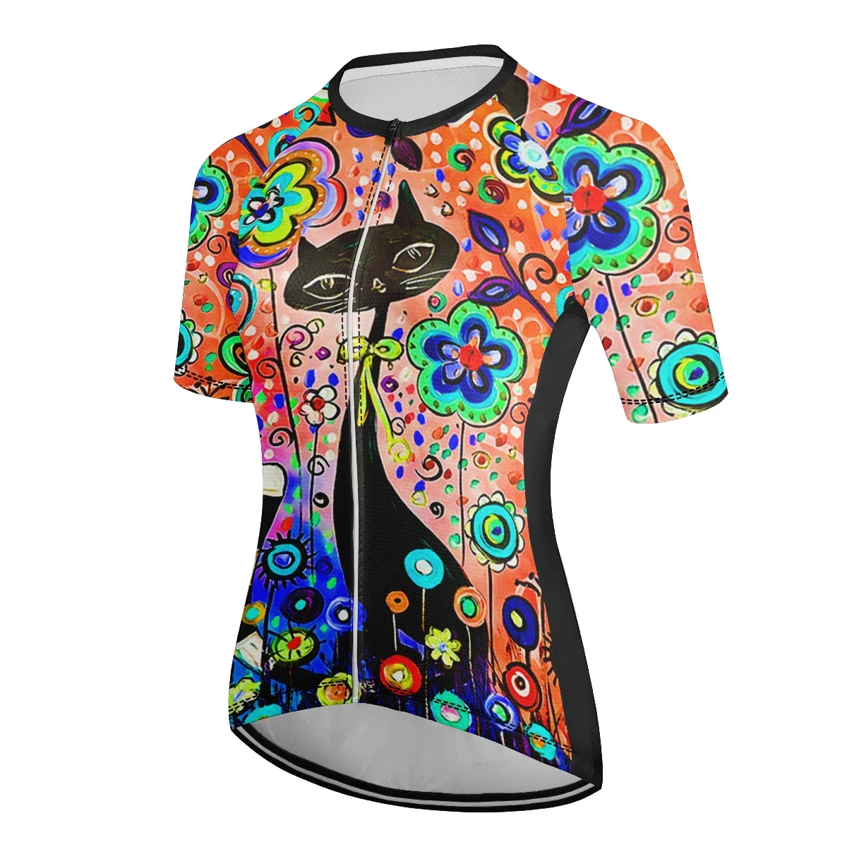 2024 여성용 사이클링 의류 귀여운 컬러 고양이 반팔 - Mountain Biking Clothes 리뷰 및 가격