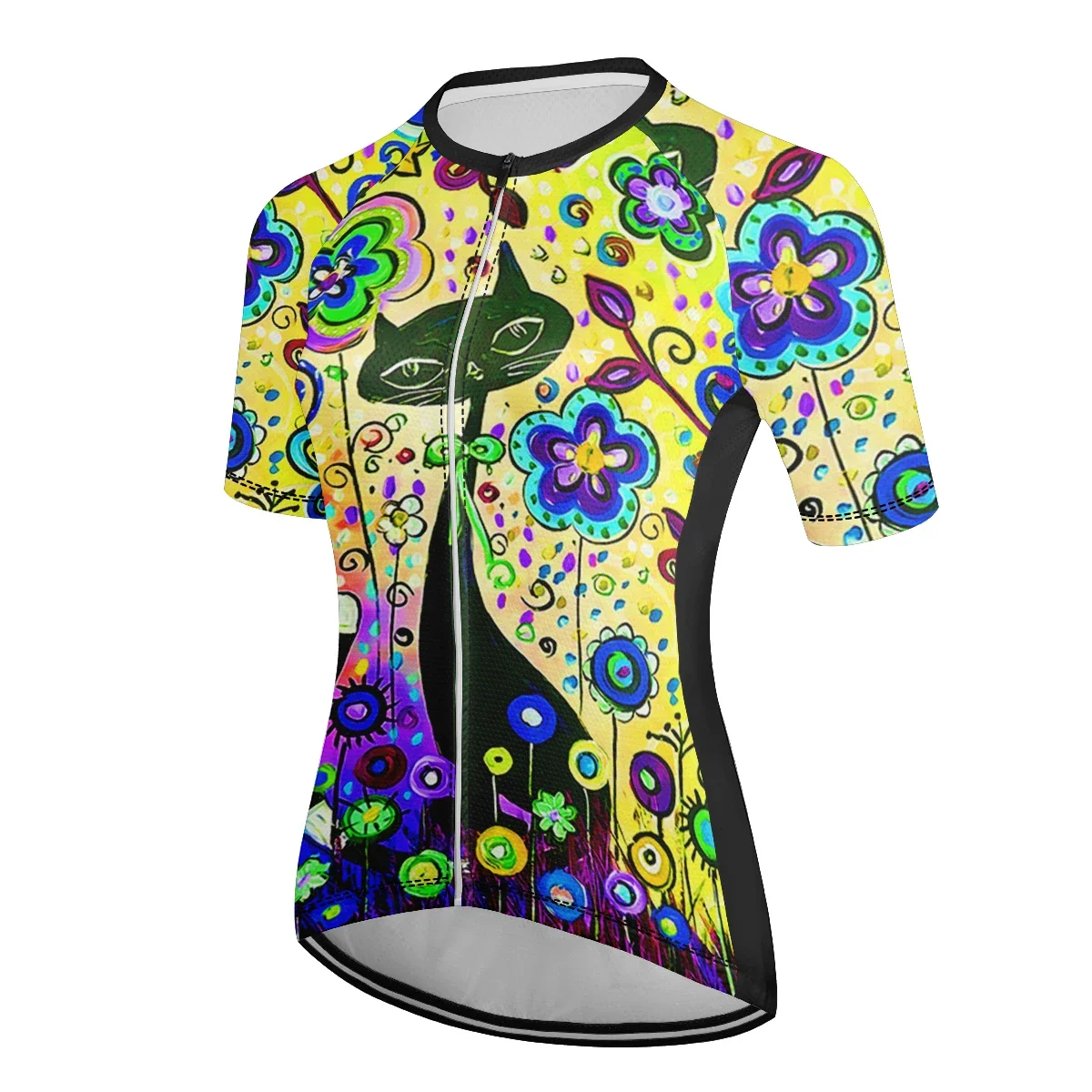 2024 여성용 사이클링 의류 귀여운 컬러 고양이 반팔 - Mountain Biking Clothes 리뷰 및 가격